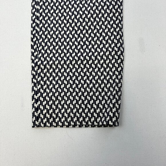 Gap Cropped Geometric Print Dress Pants Navy/Cream Zip Pockets Size 4R - Picture 5 of 9